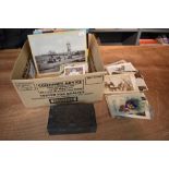 A collection of Ephemera including World & GB Postcards, an Autograph Album containing drawing and