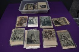 A collection of vintage Ethnographic black & white and colour Postcards, Singapore Javanese Hadjee