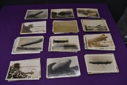 A small collection of approx 60 vintage Real Photo Postcards of Air Ships including R80, R80