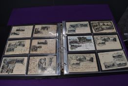 A vintage Postcard Album, Singapore, black & white and colour cards, over 150 cards seen including