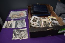 A box of Postcards, Ephemera and Empty Albums including GB Cards, Malay Cards, Tin Mining in