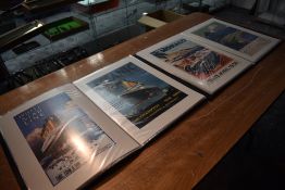 Two albums containing reproduction Posters on Cards including Travel, Paintings, Titanic, WW2,