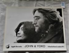 A John and Yoko official Apple records press photo 25cm by 20cm