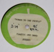 A test pressing of ' Power to People ' by John Lennon / Plastic Ono Band - super rare item and has