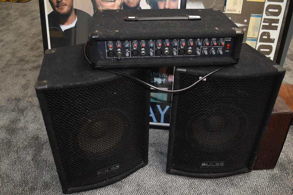 A Pulse 100watt speaker and a four channel Pulse amplifier