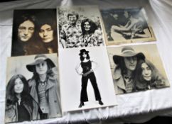 A lot of six photos - John and Yoko and one solo Yoko - 25cm by 20cm