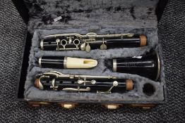 A vintage Clarinet, stamped Paris, in hard case