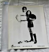 A John and Yoko official Apple records press photo 24cm by 20cm