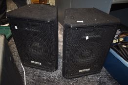 A pair of Meridian speaker cabinets