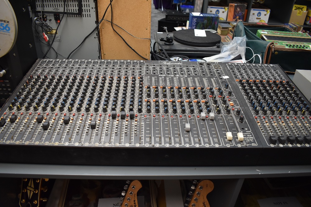A recording studio or sound mixing studio desk by Studio Master, Proline 16-8-16