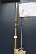 An Edgar Sealey sea serpent rod and Lawrence reel.