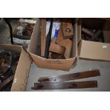 A box of French Walnut offcuts ideal for knife handles and a wall mounted gun rack