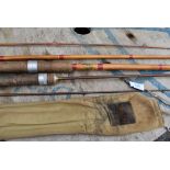 A Hardy 7st Walness Palakona split cane fly rod.