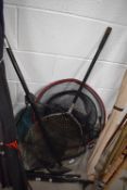 Two telescopic rods,three landing nets and three canvas bags.