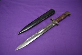 A possible Romanian Mannlicher Model 1892/93 Bayonet with metal scabbard, marked on blade OEWG,