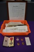 A collection of Ephemera and Medals relating to H J Dennis Royal Navy who joined the Navy in 1909