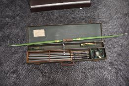 A Apollo Kestrel Archery Set in fitted Case with 6 arrows, arm and hand guard