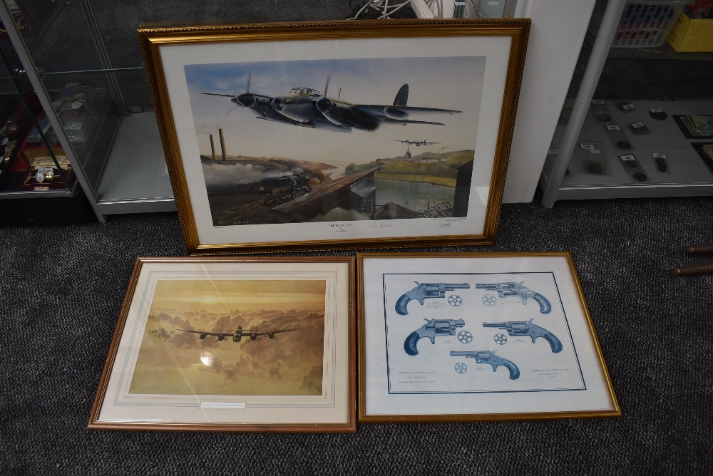 Three framed prints, after Keith Hill, Mosquito's, limited edition 117/150, bearing signatures,
