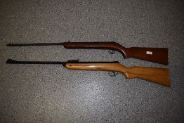 An early 20th century .177 break action Air Rifle, wooden stock, CC22493 stamped on barrel and a BSA