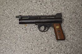 A Webley & Scott Ltd Mark I Air Pistol, .177 cal 1925-1926 with adjustable sight, trigger adjustment