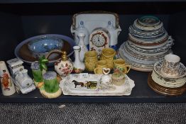 A selection of ceramics including Royal Winton Lustre bowl and graduated jug set