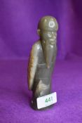 A Jade nephrite stone carved figure of a Chinese man standing 14cm high