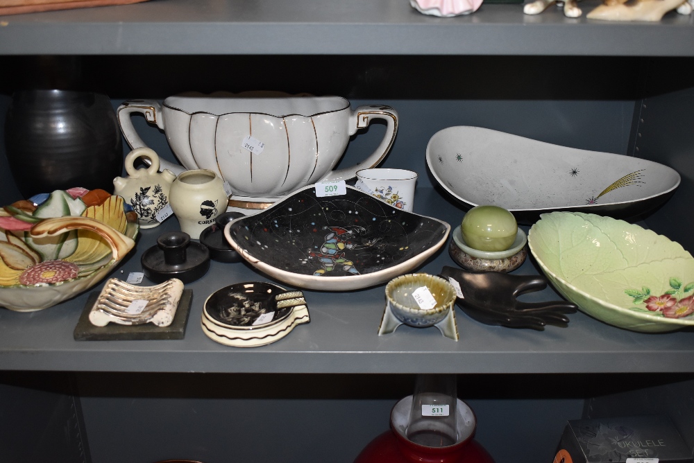 A selection of ceramics including Burslem bowl mid century and Carltonware