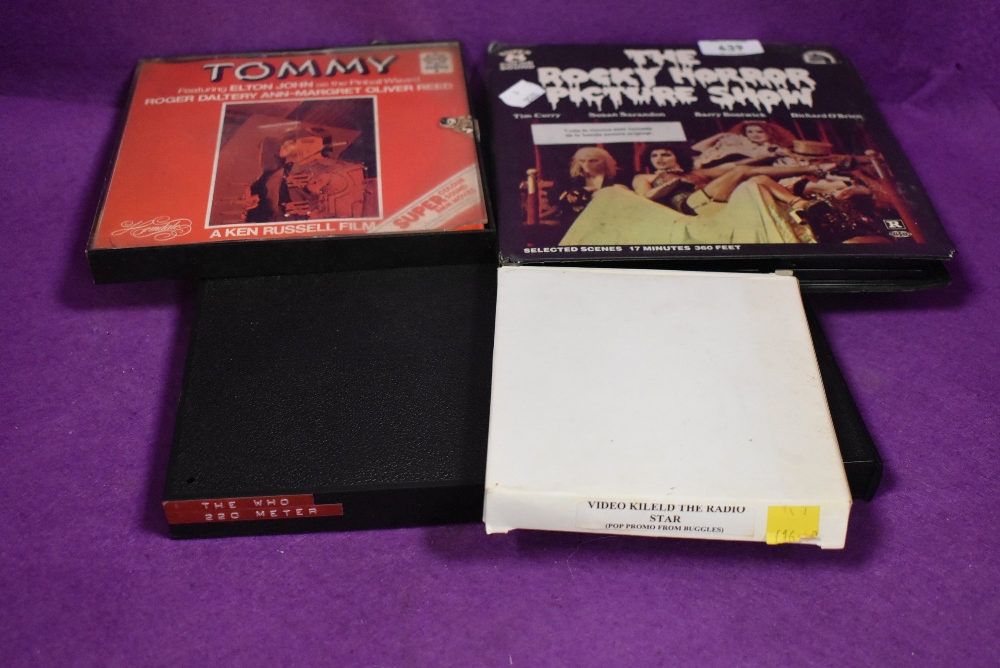 A selection of Super 8 mm films of music interest including The Who , Tommy and Rocky Horror