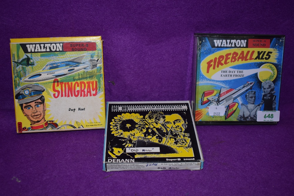 A selection of super eight mm colour sound children shows including Stingray and Fireball XL5