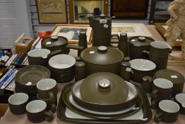 A selection of tea and table wares by Denby in a mid century Chevron design