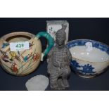 A selection of Chinese items including Jade pendant terracotta figure etc