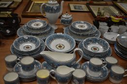 A good and fine dinner and coffee service by Wedgwood in the desirable Turquoise Florentine design