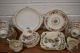 A selection of tea cups and saucers including Grafton and similar