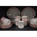 A part tea service by Tuscan China having pink and floral design