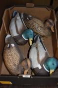 Two pairs of male and female Mallard duck hunting or similar decoys
