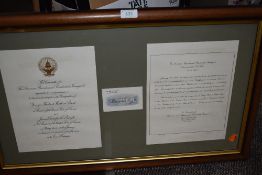 A framed invitation to the inauguration of George bush, 1989.