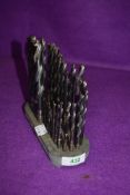 A set of machine workshop or wood workers drill bits by Dormer Drills