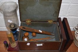 A selection of antique mahogany cases and similar