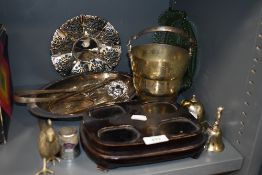 A selection of curios and metal wares