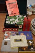 A selection of card games and counters including Mahjong set