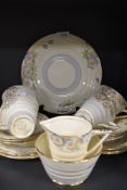 A part tea service in an Art Deco style By Pheonix ware in the Viola pattern