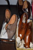 A selection of Mens suit and dress shoes including Loake and Barker size 8 1/2 all as new in boxes