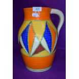 A reproduction large water jug bearing Clarice Cliff Bizzare stamp to base