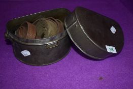 A genuine military mess tin dated 1915 and stamped Miller with belts