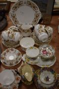 A part tea service by Royal Stafford Clovelly also Paragon trio and Royal Winton Chintz