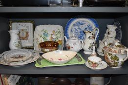 A mixed lot of ceramics including Maling ware, Carlton ware and more.