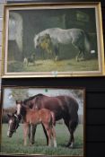 Two horse related prints including one photo graphic