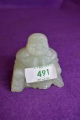 A Chinese Jade or nephrite figure of a seated Buddha 2inch high