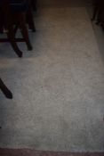 A cream colour wool style rug or carpet square approx 2m x 1.5m