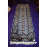 A modern carpet runner, in deep blue, approx. 190 x 65cm